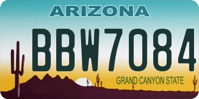 AZ license plate BBW7084