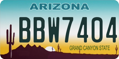 AZ license plate BBW7404