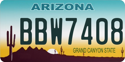 AZ license plate BBW7408