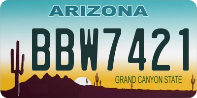 AZ license plate BBW7421