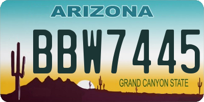 AZ license plate BBW7445