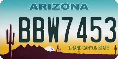 AZ license plate BBW7453