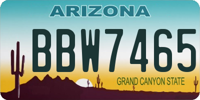 AZ license plate BBW7465