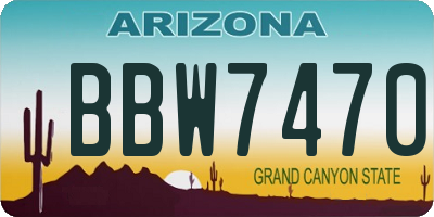 AZ license plate BBW7470