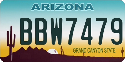 AZ license plate BBW7479