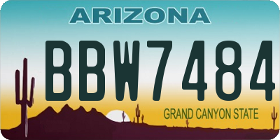 AZ license plate BBW7484