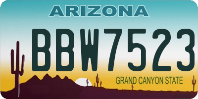 AZ license plate BBW7523