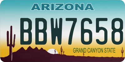 AZ license plate BBW7658