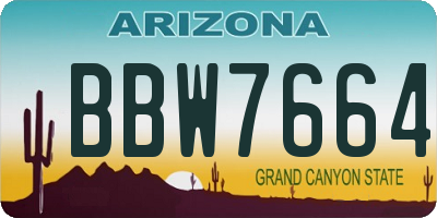 AZ license plate BBW7664