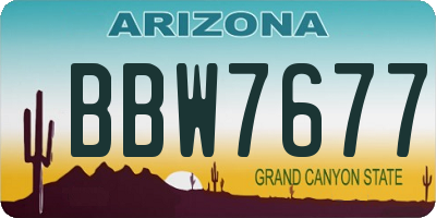 AZ license plate BBW7677