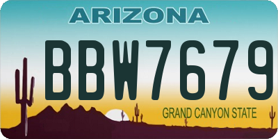 AZ license plate BBW7679