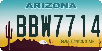 AZ license plate BBW7714