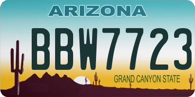 AZ license plate BBW7723