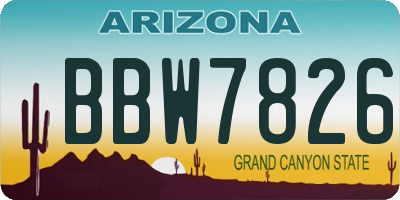 AZ license plate BBW7826