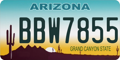 AZ license plate BBW7855