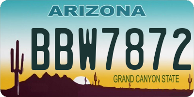 AZ license plate BBW7872