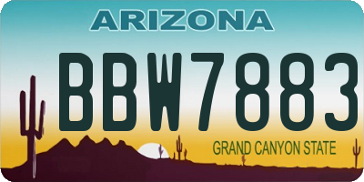 AZ license plate BBW7883