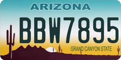 AZ license plate BBW7895