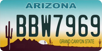 AZ license plate BBW7969