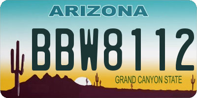 AZ license plate BBW8112