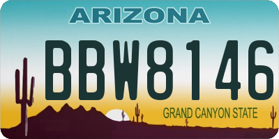 AZ license plate BBW8146