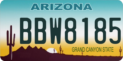 AZ license plate BBW8185