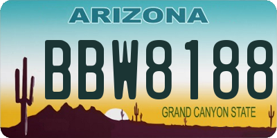AZ license plate BBW8188