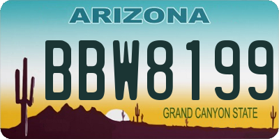 AZ license plate BBW8199
