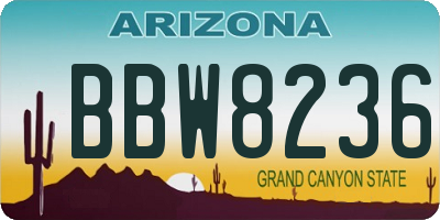 AZ license plate BBW8236