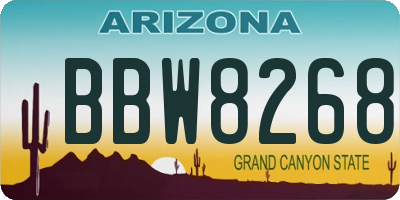 AZ license plate BBW8268
