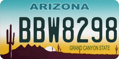 AZ license plate BBW8298