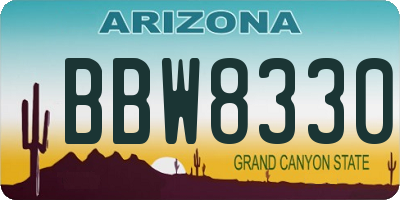 AZ license plate BBW8330