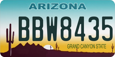 AZ license plate BBW8435