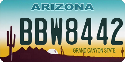 AZ license plate BBW8442