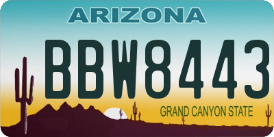 AZ license plate BBW8443