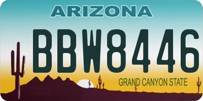 AZ license plate BBW8446