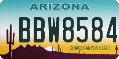 AZ license plate BBW8584