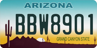 AZ license plate BBW8901