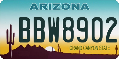 AZ license plate BBW8902