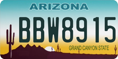 AZ license plate BBW8915