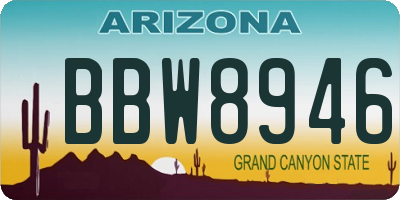 AZ license plate BBW8946