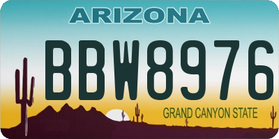 AZ license plate BBW8976