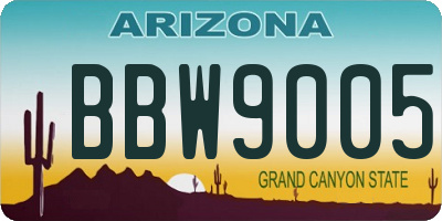 AZ license plate BBW9005