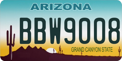 AZ license plate BBW9008