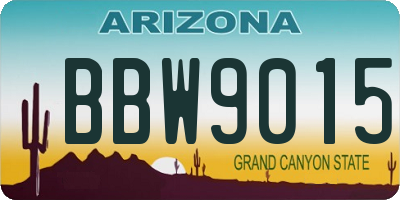 AZ license plate BBW9015