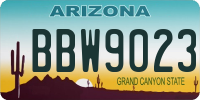 AZ license plate BBW9023