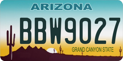 AZ license plate BBW9027