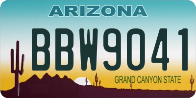 AZ license plate BBW9041