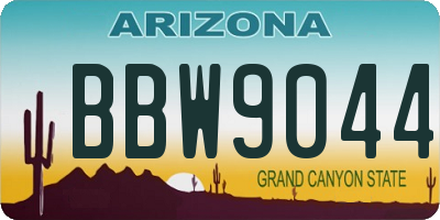 AZ license plate BBW9044