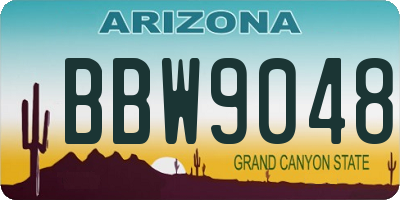 AZ license plate BBW9048